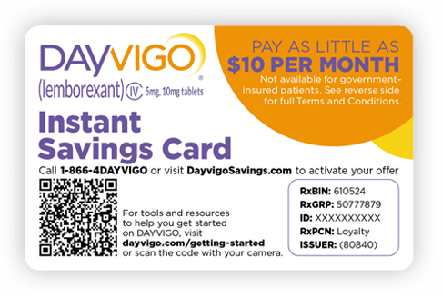 Dayvigo Instant Savings Card